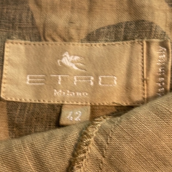 RUNWAY designer ETRO LINEN summer DRESS!  Gorgeous Batik tribal print and slit♥️ - Picture 5 of 9